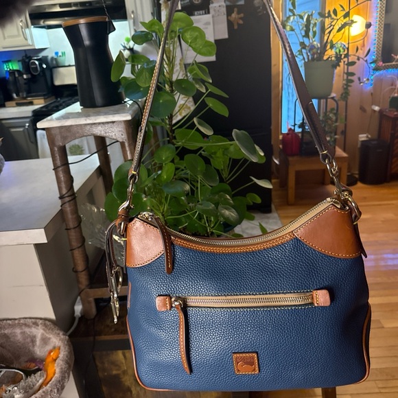 Dooney & Bourke Blue and Brown Shoulder Bag - Picture 5 of 14